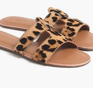 JCrew Calf Hair Leopard Sandals